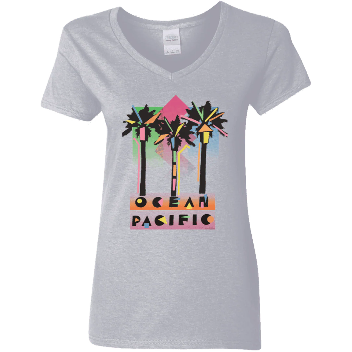 Big Palms Her Short Sleeve V-Neck - Image 4