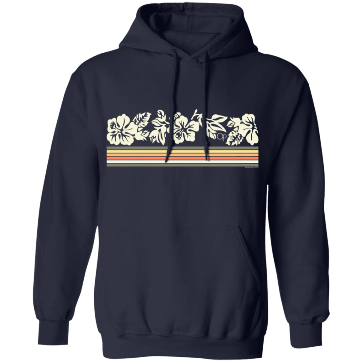 Flower Stripe Fleece Hoodie - Image 3