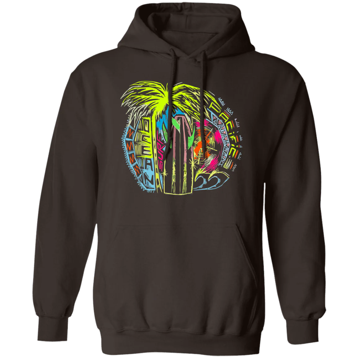 Neon Palms Fleece Hoodie - Image 3