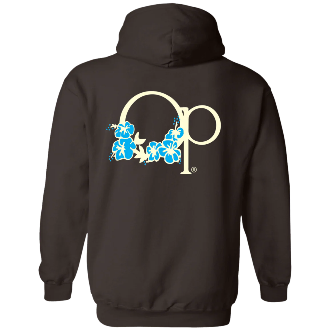 Flower Icon Flip Print Fleece Hoodie