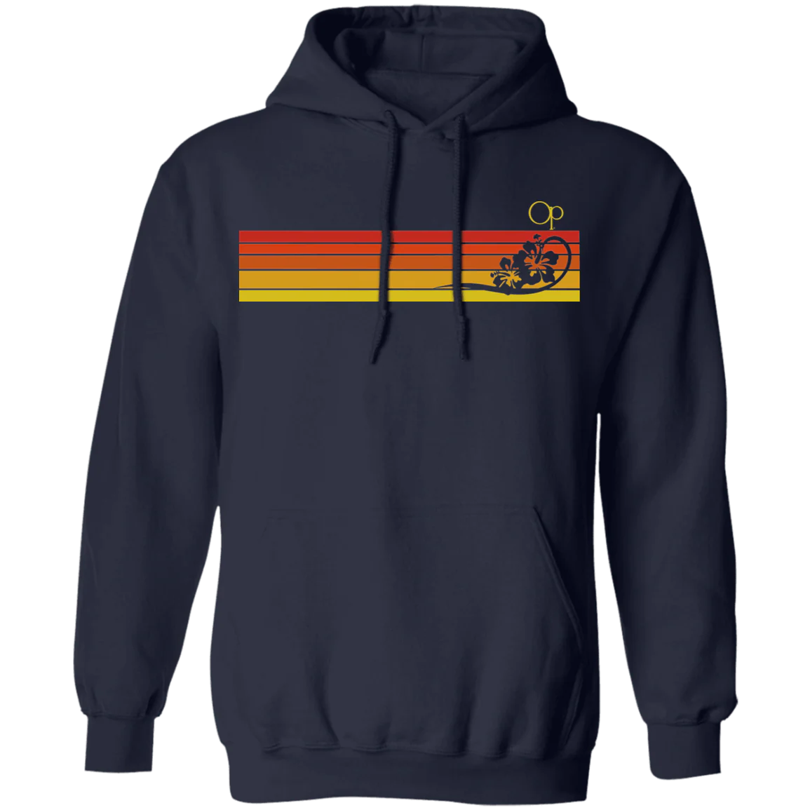 OP Colorblock Hibiscus Fleece Hoodie - Image 3