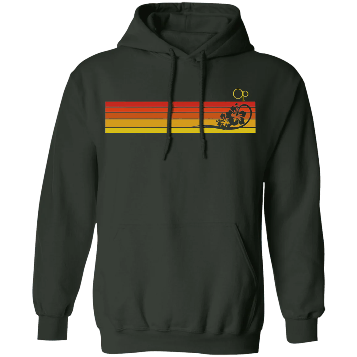 OP Colorblock Hibiscus Fleece Hoodie - Image 6
