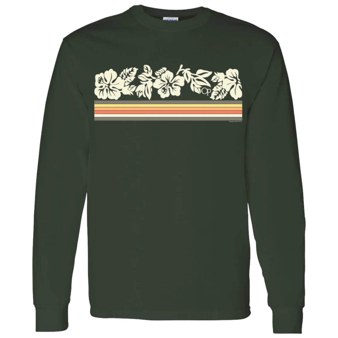 OP Flower Stripe Long Sleeve Tee - Image 3