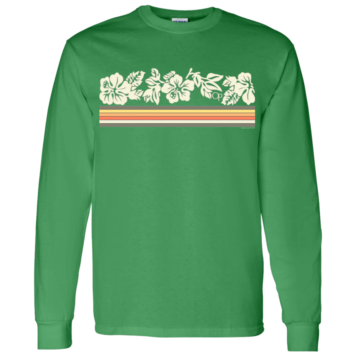 OP Flower Stripe Long Sleeve Tee - Image 4